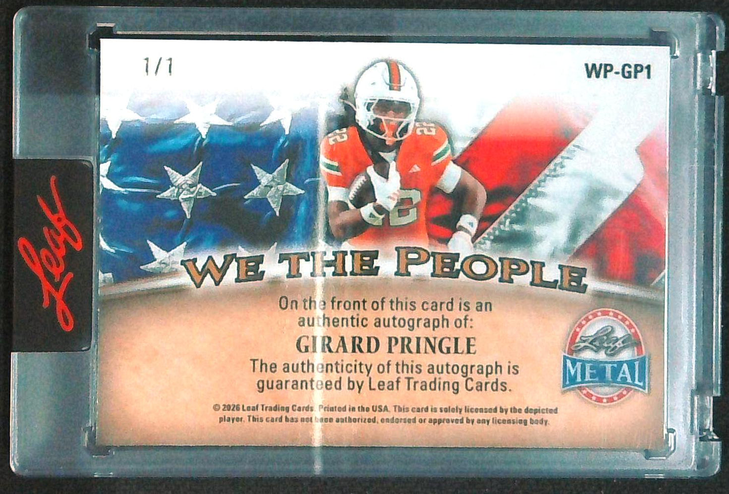 2026 LEAF METAL PRESIDENT'S DAY GIRARD PRINGLE AUTO #1/1