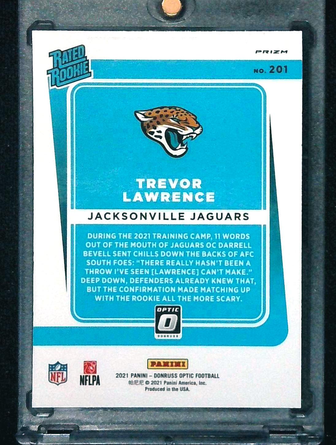 2021 Donruss Optic Trevor Lawrence Blue Scope #201 RC Jacksonville Jaguars
