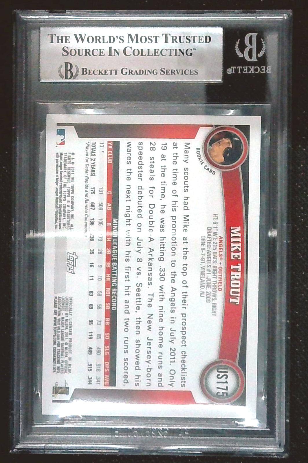 2011 Topps Update Mike Trout RC Rookie - BGS 9 Mint #US175