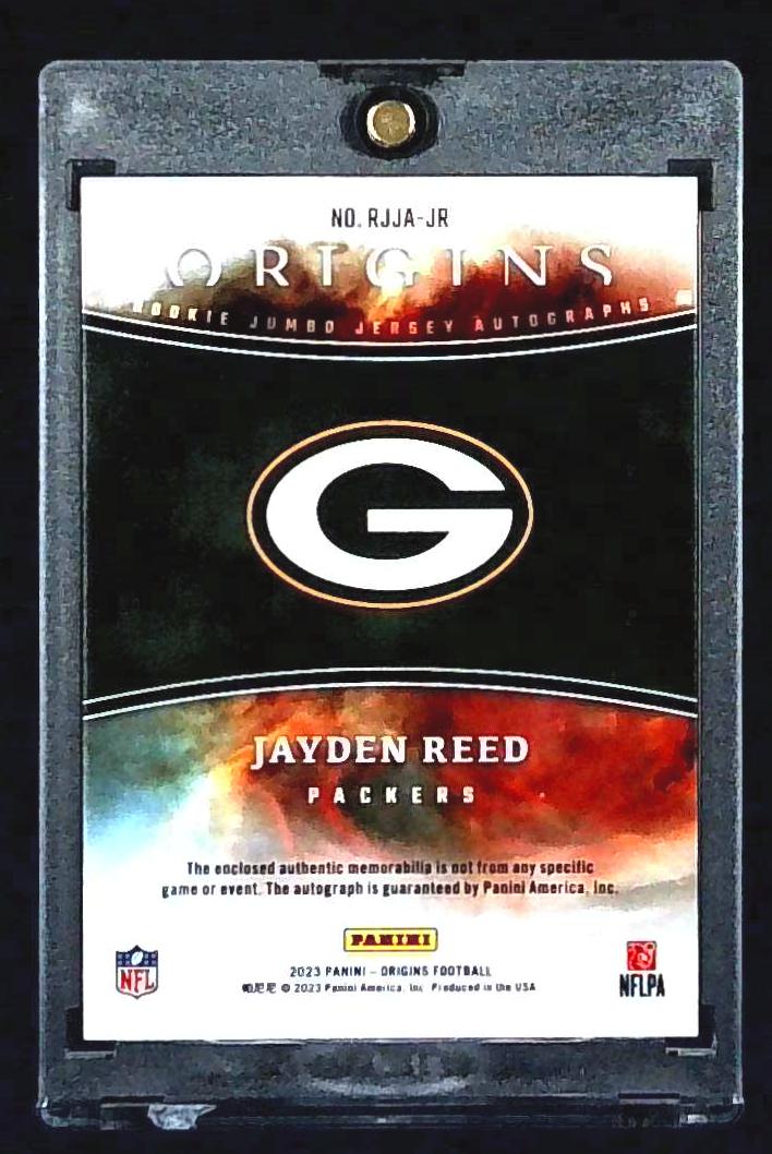 2023 Panini Origins Football #RJJA-JR Jayden Reed RPA Autograph Patch Rookie