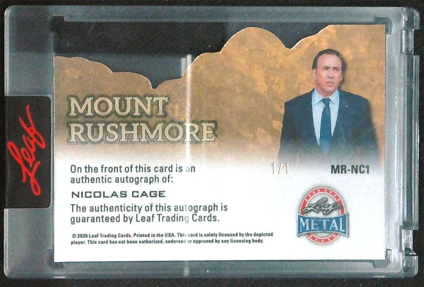 2026 LEAF METAL NICOLAS CAGE AUTO MOUNT RUSHMORE DIE-CUT #1/1