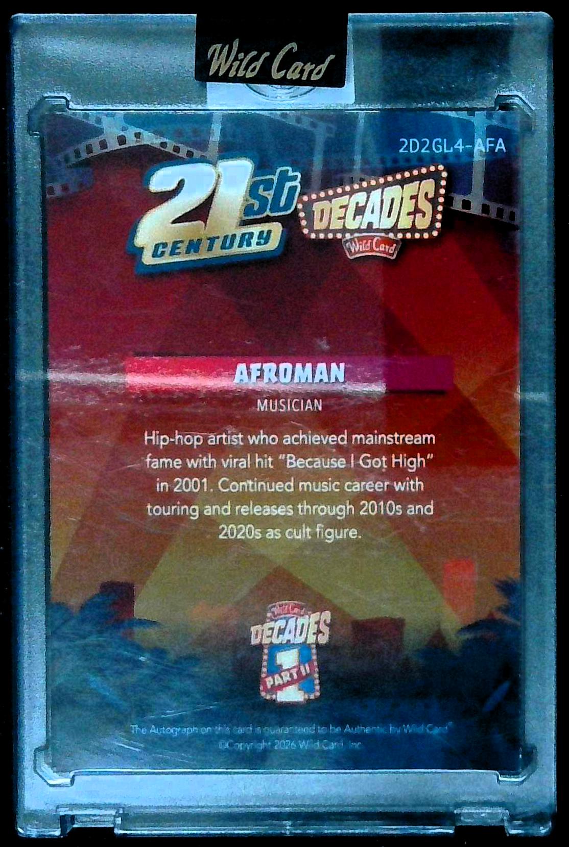 2026 Wildcard Decades Afroman 1/1 Autograph Auto