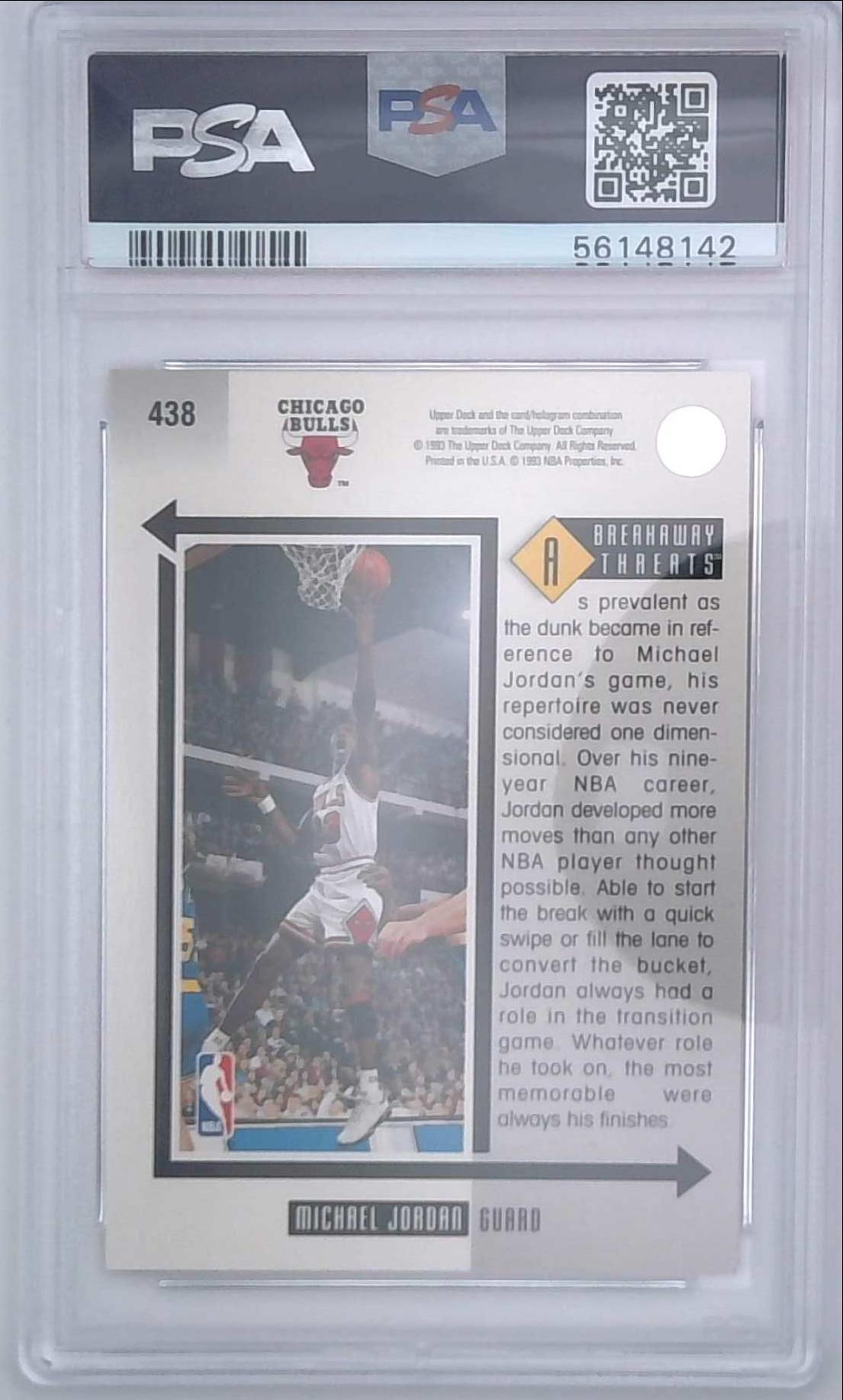 1993 Upper Deck Basketball Michael Jordan #438 PSA 9 Bulls
