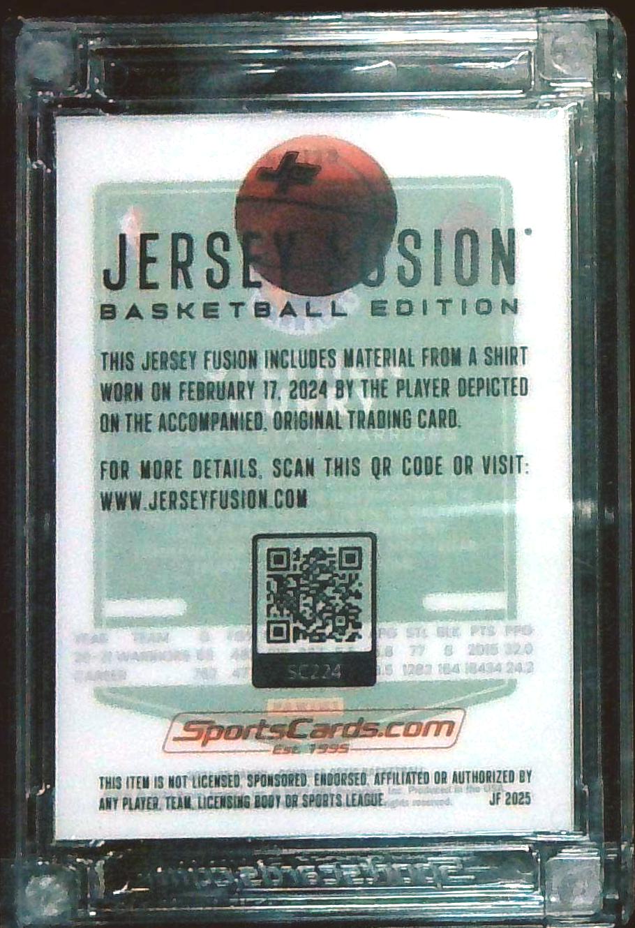 2025 Jersey Fusion Stephen Curry Game Used Swatch