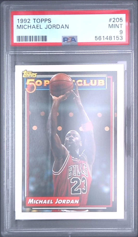 1992 Topps #205 Michael Jordan Card 50 Point Club PSA 9 Bulls