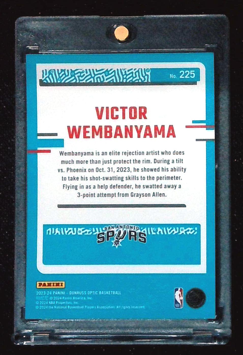 2023-24 Panini Optic Victor Wembanyama Rated Rookie #225