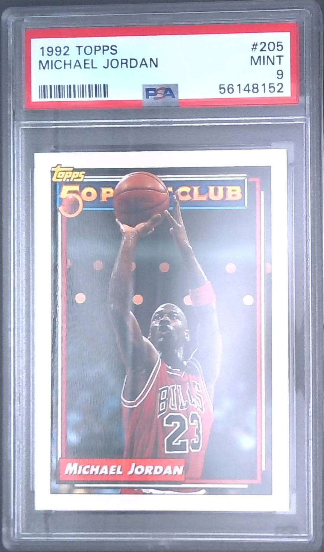 1992 Topps #205 Michael Jordan Card 50 Point Club PSA 9 Bulls