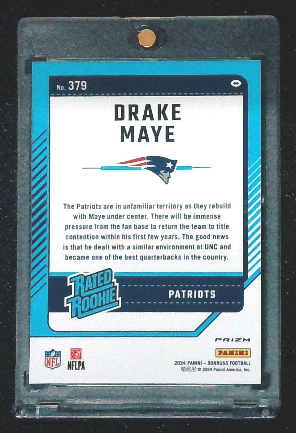 2024 Donruss Optic Preview Pink Prizm Drake Maye Rated Rookie