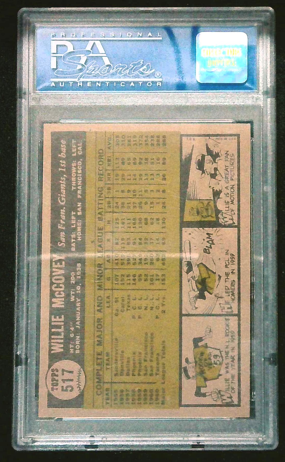 1961 TOPPS #517 WILLIE McCOVEY PSA 7