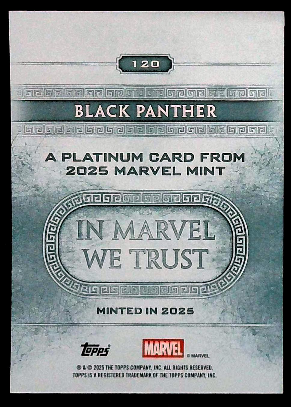 Topps Marvel Mint 2025 Black Panther #120 Platinum /99