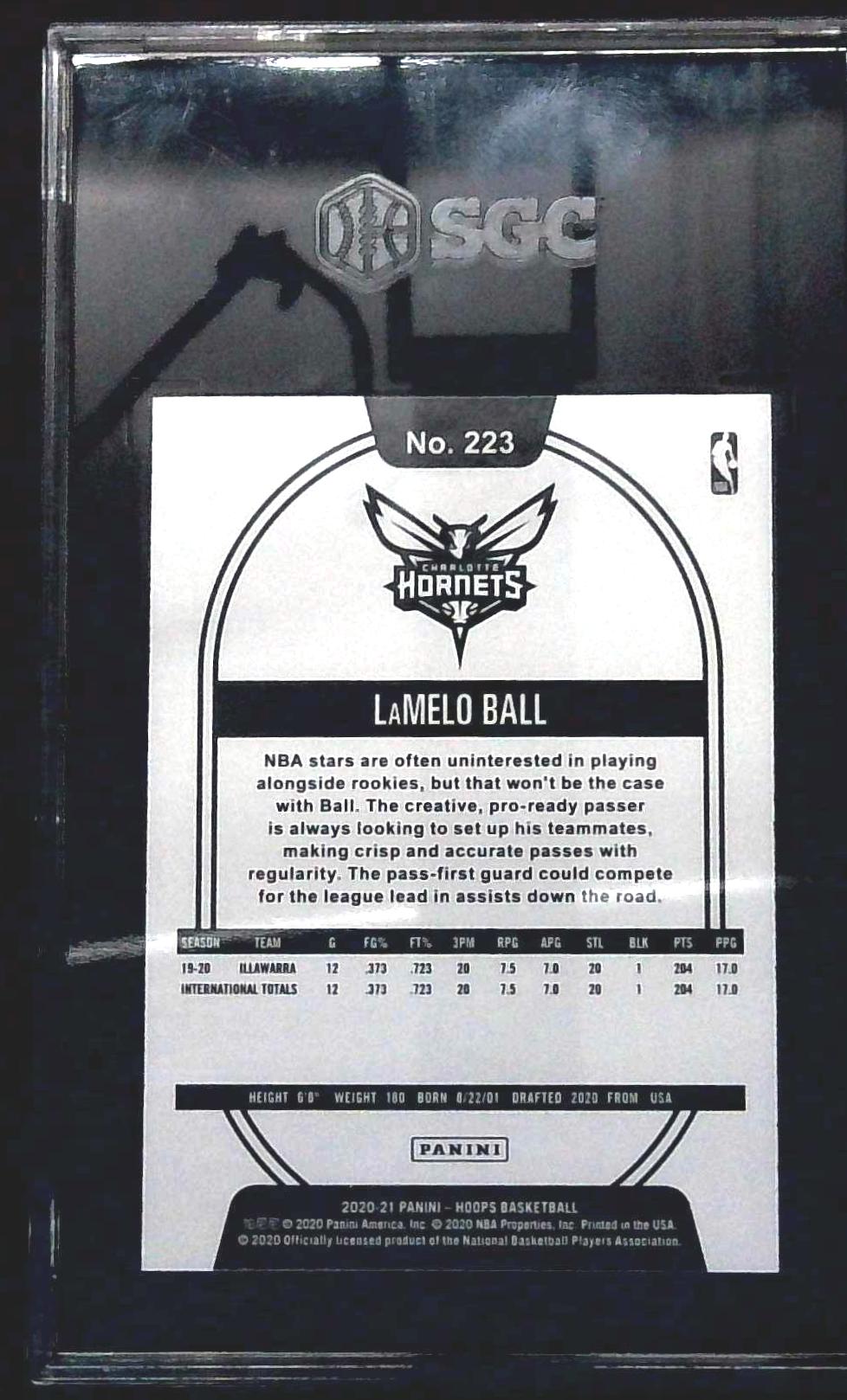 2020-21 Panini NBA Hoops - LaMelo Ball #223 (RC) SGC 9.5