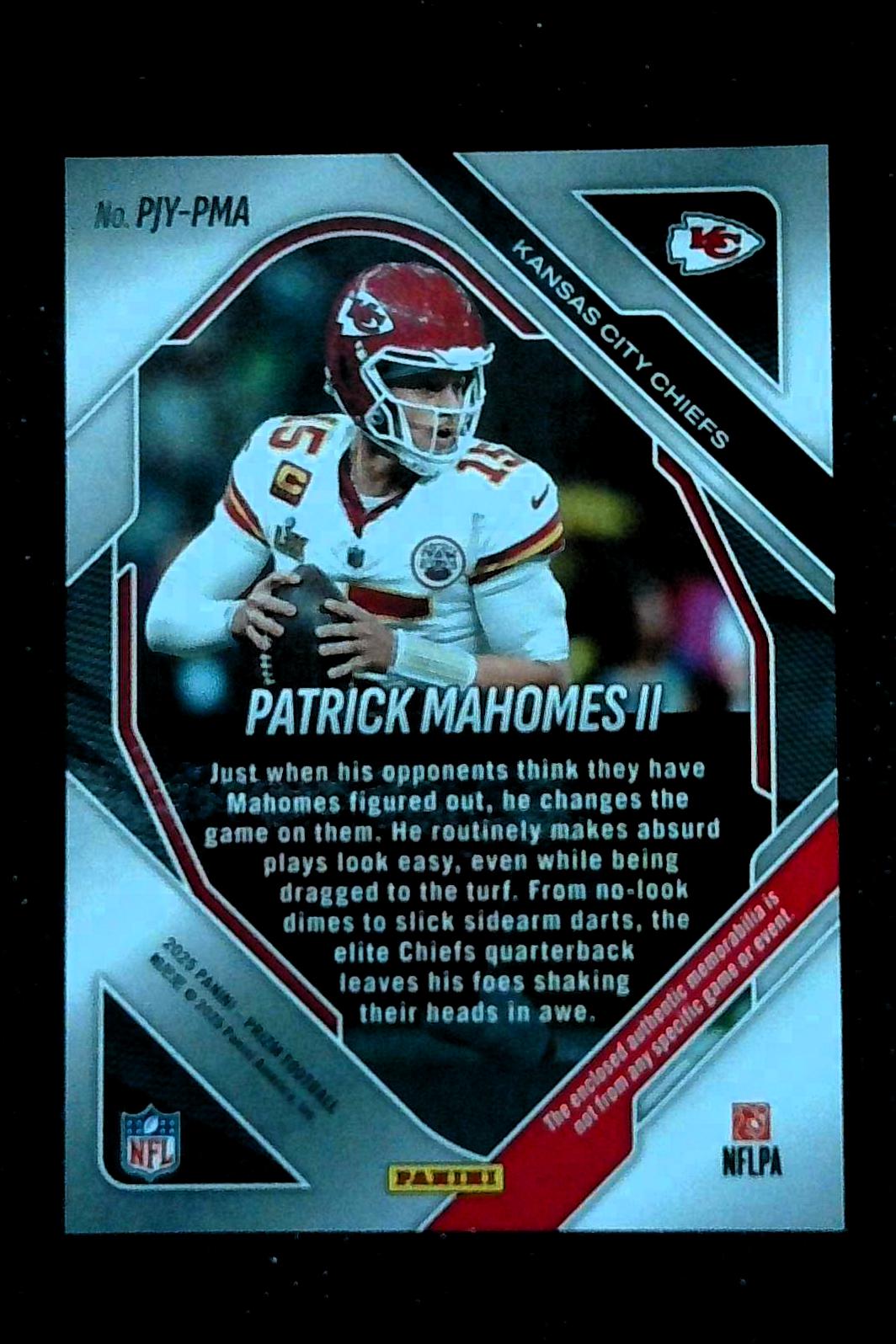 2025 Panini Prizm Patrick Mahomes II Premier Pink #PJY-PMA Chiefs