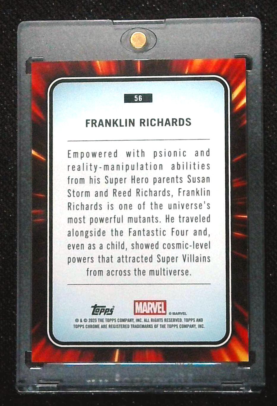 2025 Topps Chrome Marvel Sapphire Franklin Richards Green Refractor #/99