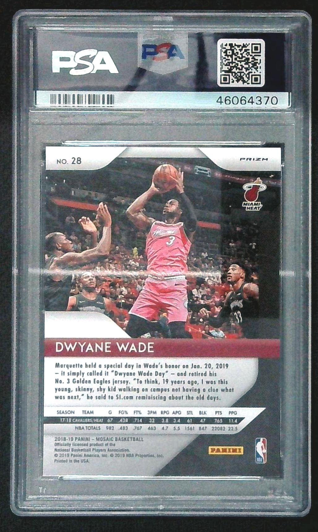 2018 Prizm Mosaic Green Dwyane Wade PSA 10