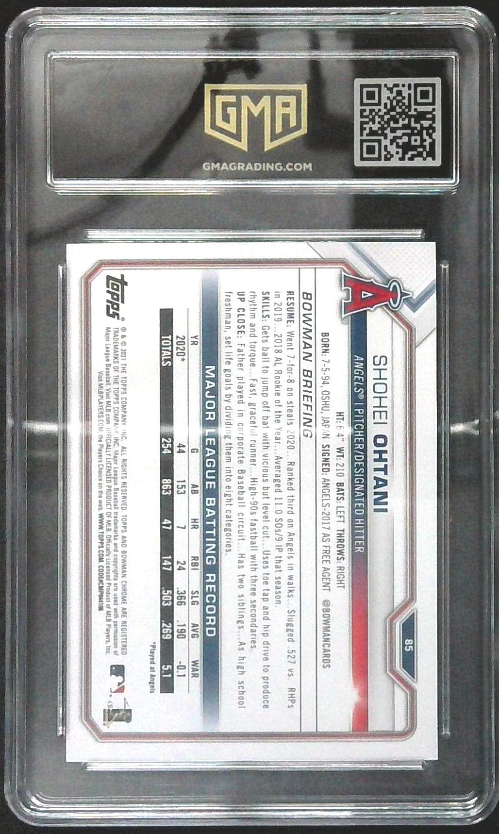 2021 Bowman Shohei Ohtani #85 GMA 8