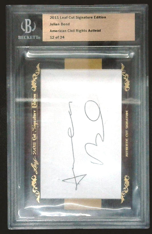 Julian Bond 2011 Leaf Cut Signature Edition AUTO 12/24 - Civil Rights Activist