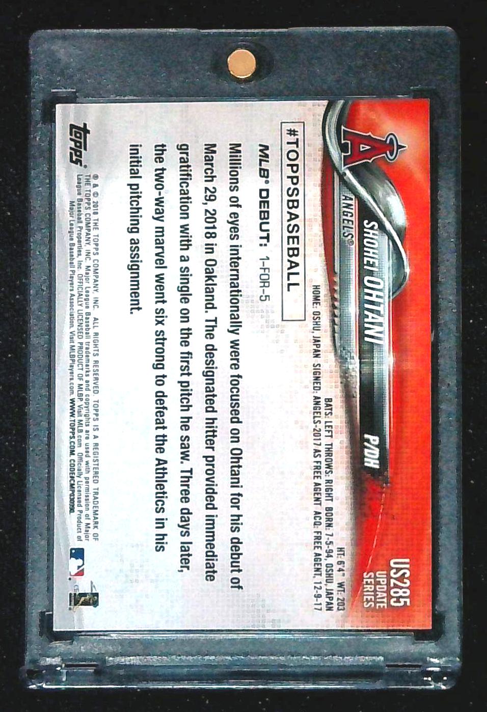 2018 Topps Update Shohei Ohtani Rookie Debut