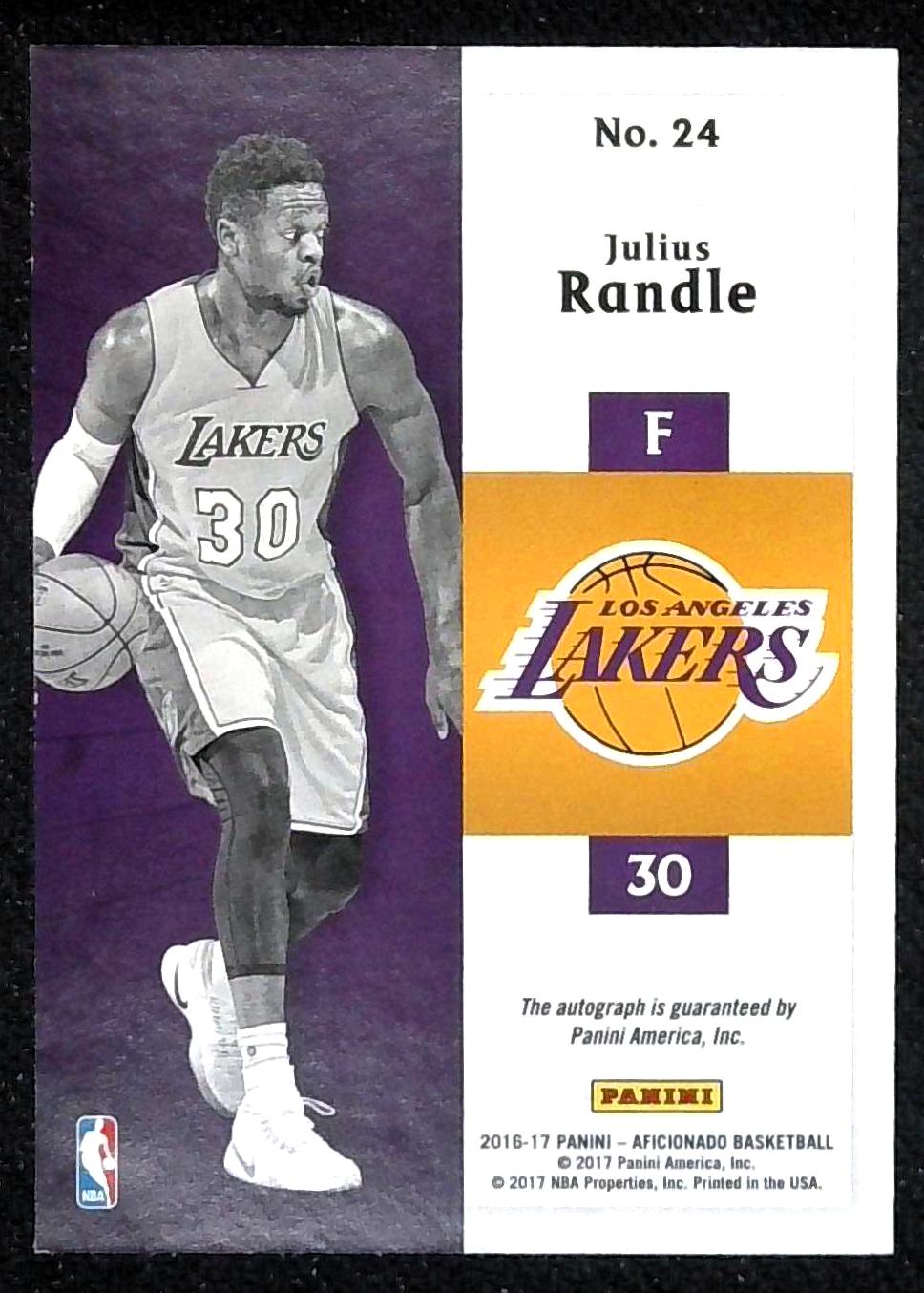 2016-17 Panini Aficionado Endorsements Julius Randle Auto /99 #24