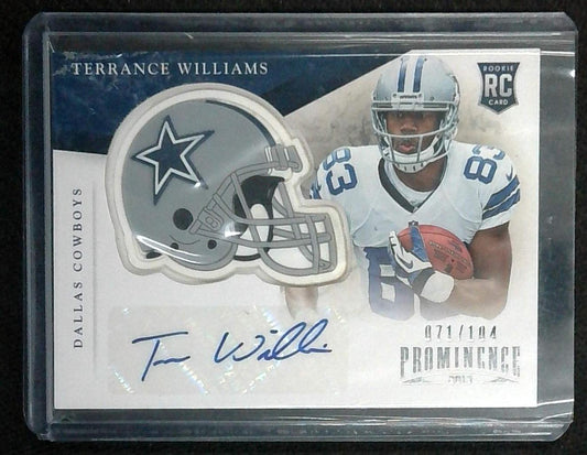 2013 Panini Prominence Terrance Williams Rookie Auto /104 Cowboys