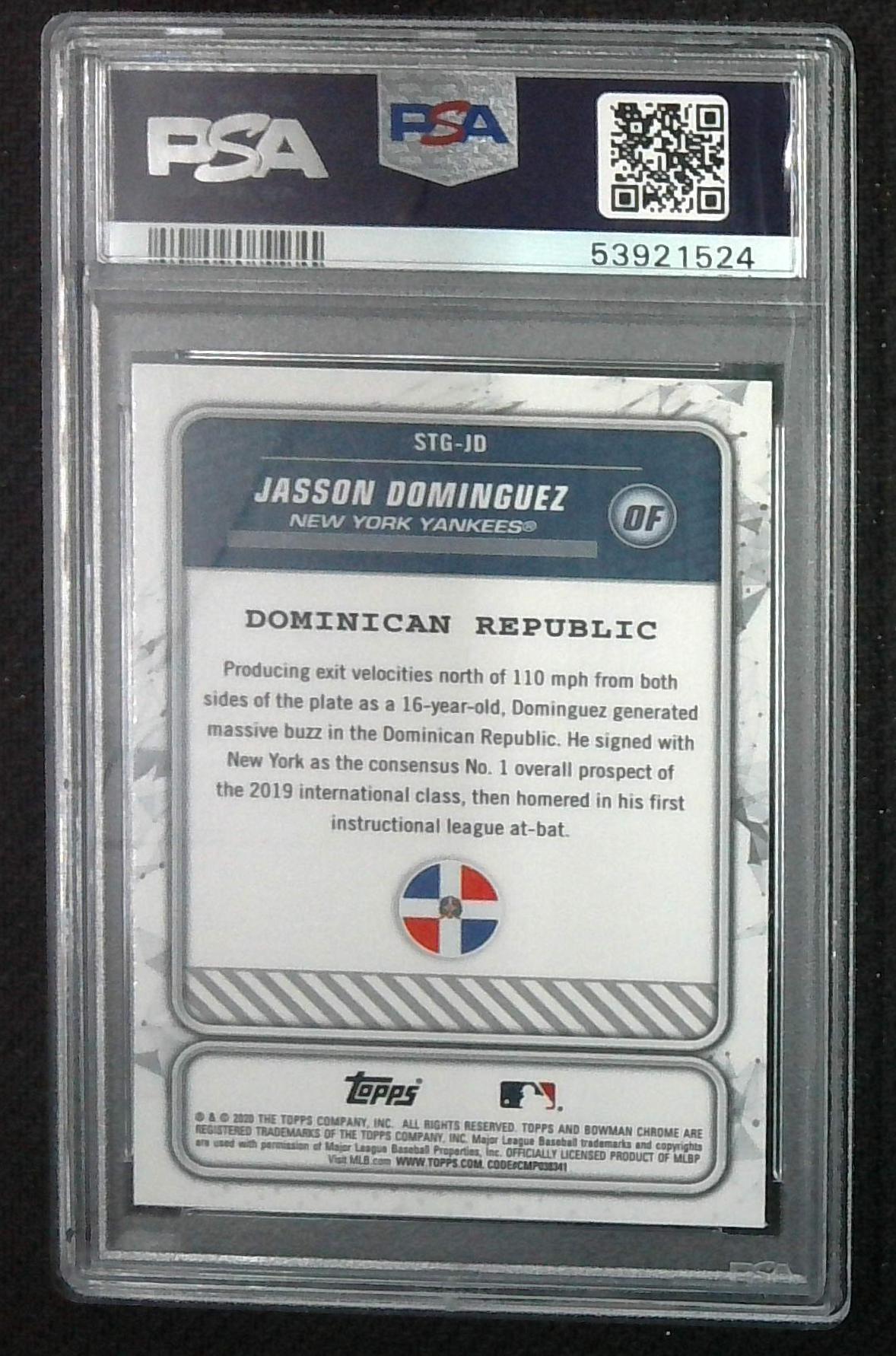 2020 Bowman Chrome Spanning the Globe #JD Jasson Dominguez PSA 10