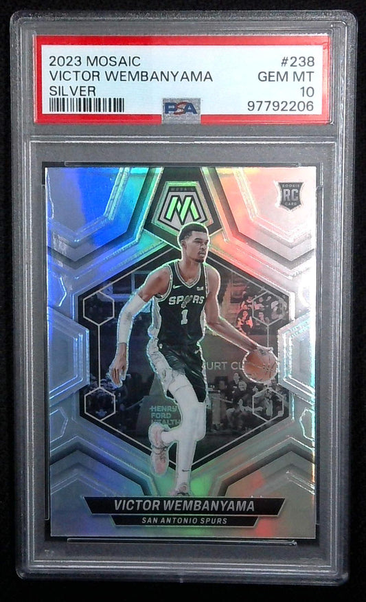 Victor Wembanyama 2023-24 Panini Mosaic #238 Silver RC Rookie PSA 10