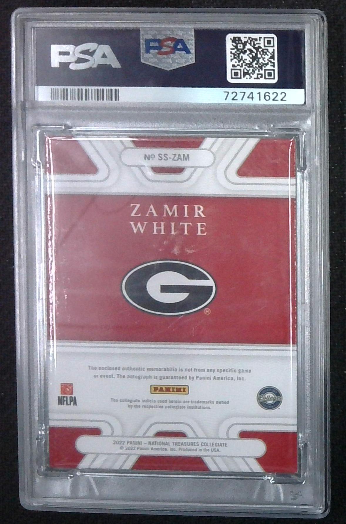 Zamir White 2022 National Treasures ON-CARD AUTO Collegiate RPA Patch #'d /49 PSA 8