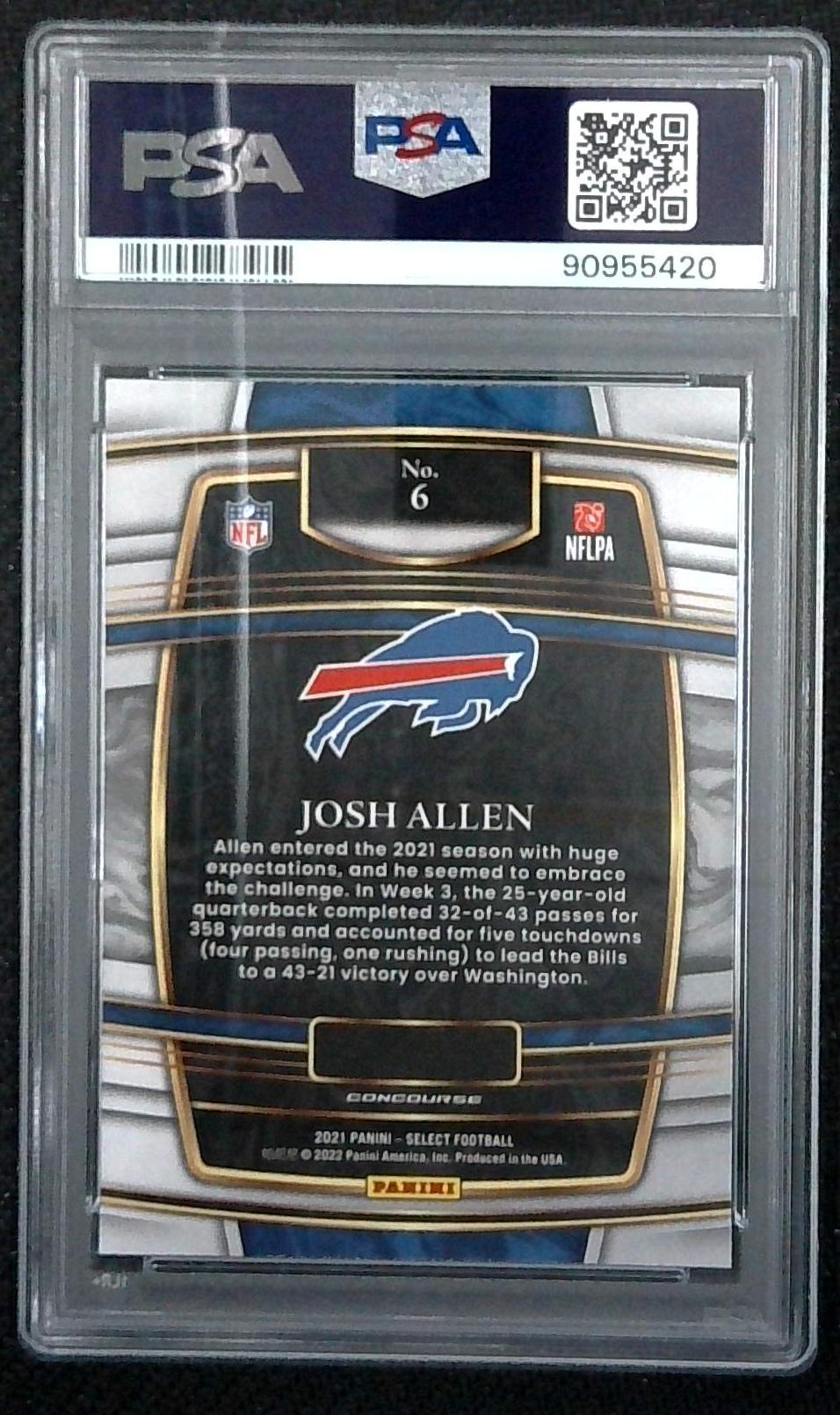 2021 Select Josh Allen Concourse PSA 10 Gem Mint Bills