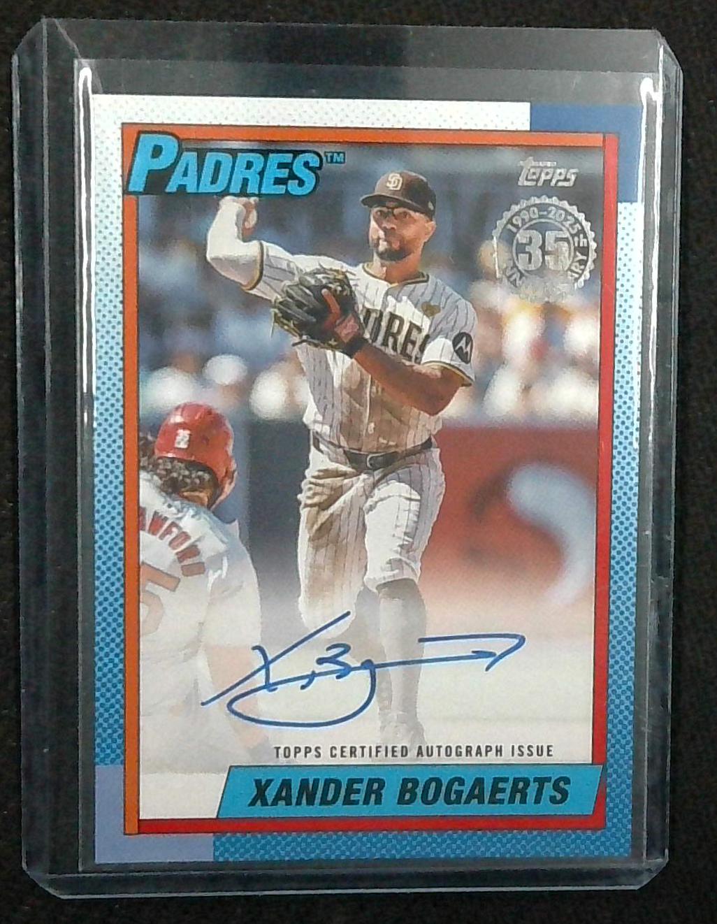 Xander Bogaerts 2025 Topps Series One 1990 Design On Card Auto