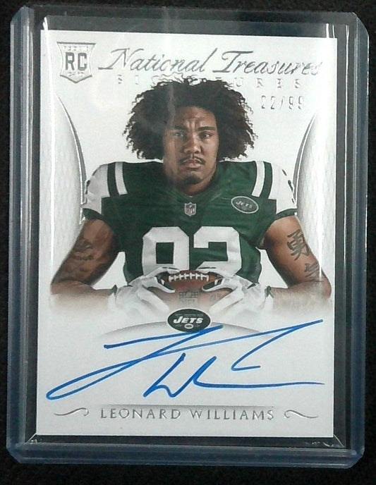 2015 National Treasures Leonard Williams ON CARD RC Auto /99