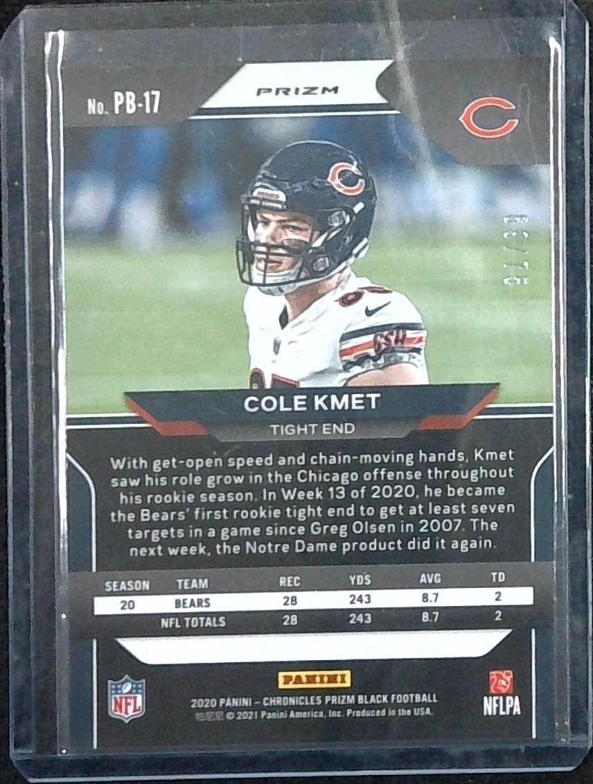 2020 Prizm Black Cole Kmet Orange /75