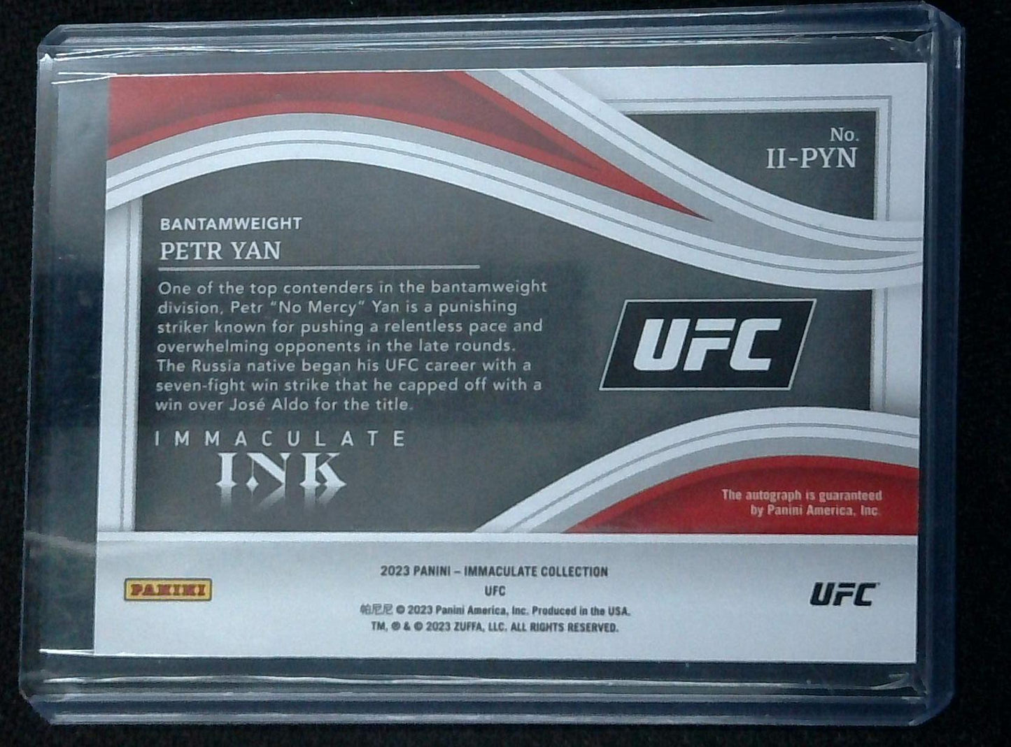 2023 Panini Immaculate UFC Immaculate Ink /99 Petr Yan #II-PYN Auto Card