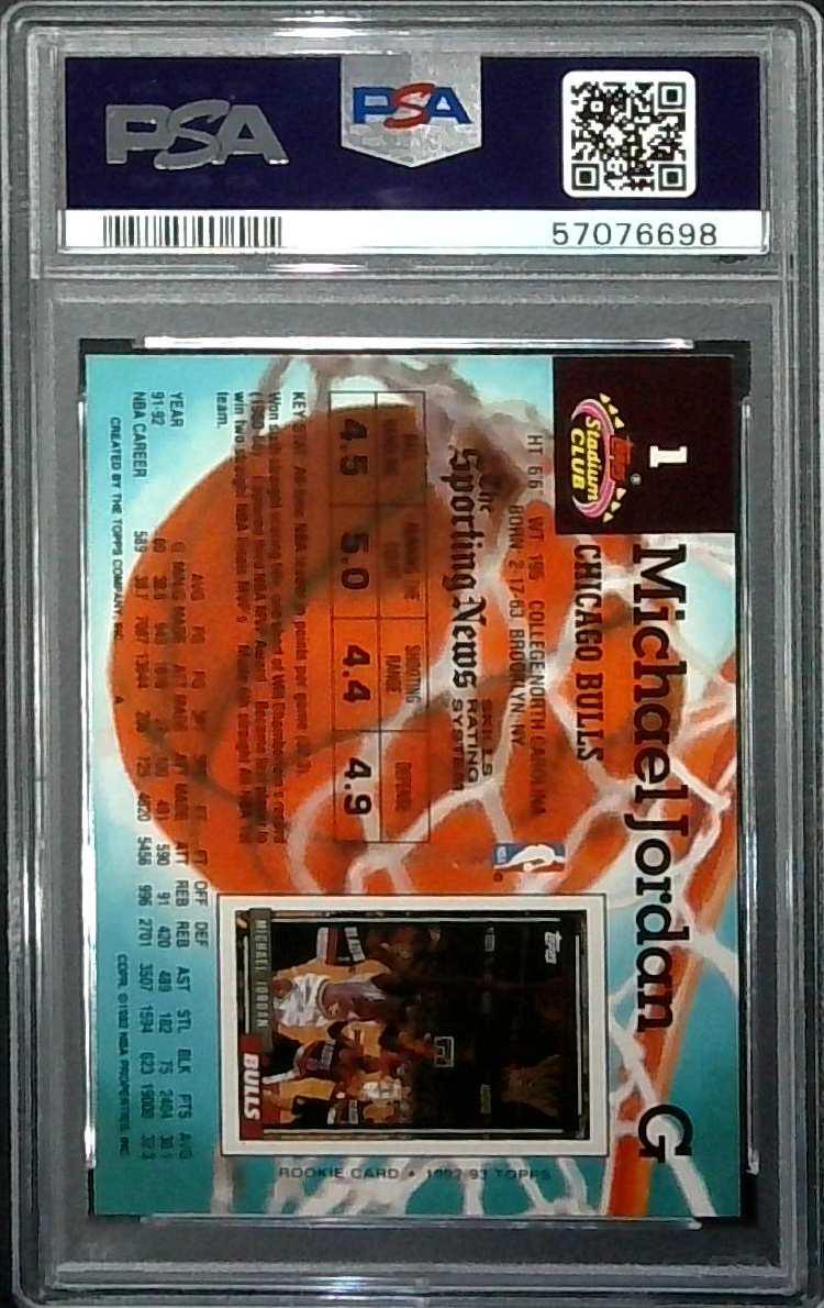 1992-93 Topps Stadium Club Michael Jordan #1 PSA 8.5