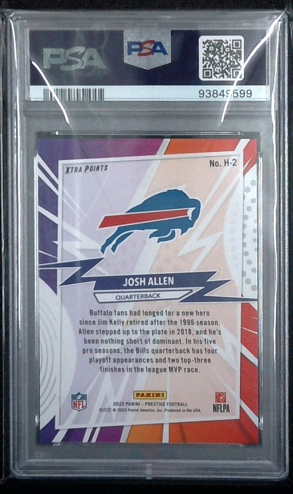 2023 Prestige Josh Allen Heroes Orange Xtra Points /50 PSA 10 Bills