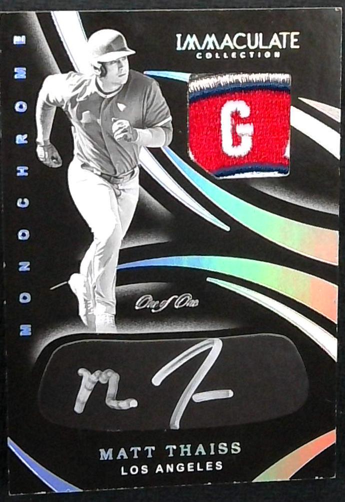 2020 Panini Immaculate Baseball Monochrome Matt Thaiss 1/1 Patch Auto