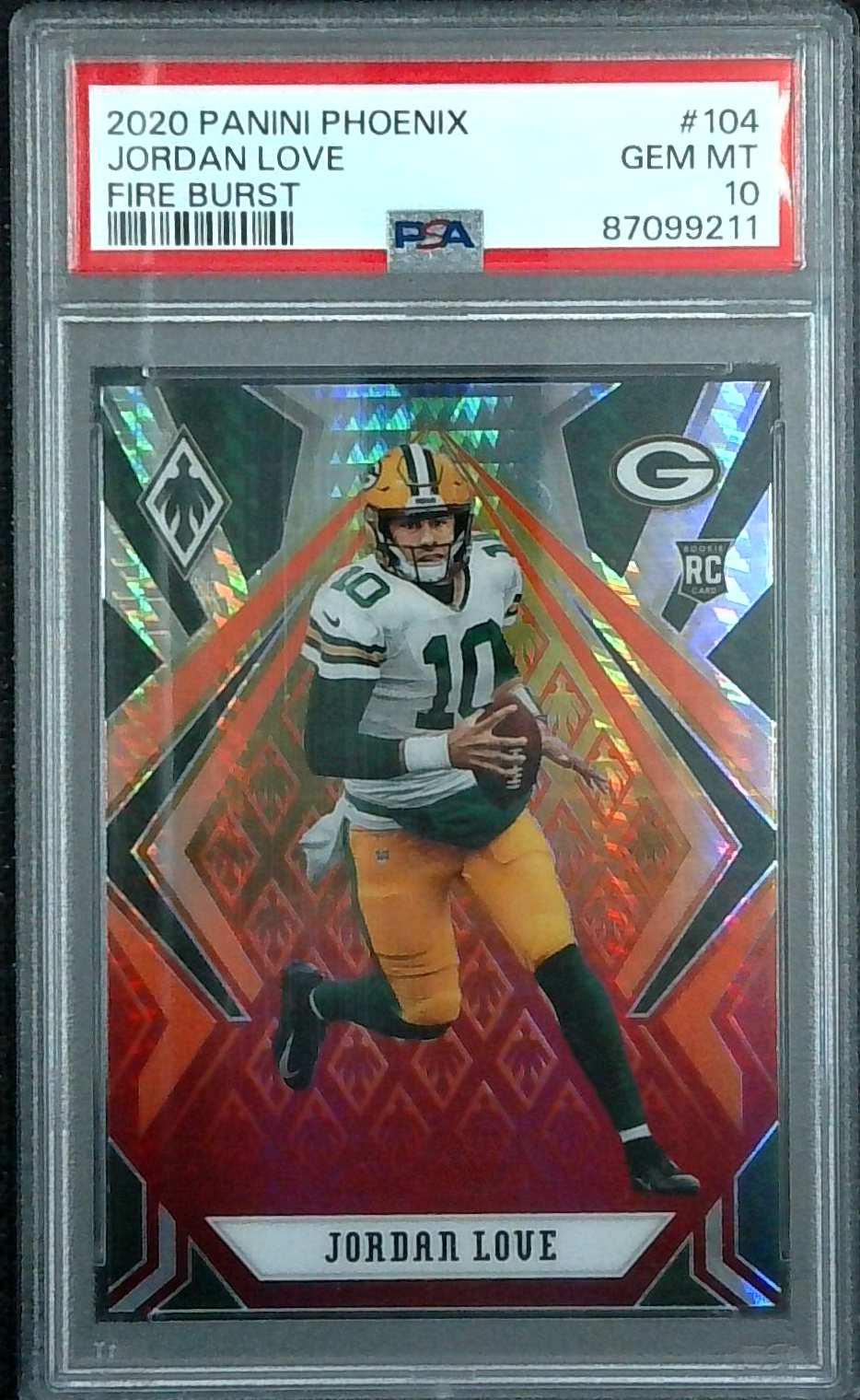 2020 Phoenix JORDAN LOVE Fire Burst #104 PSA 10 GEM MINT RC Rookie Card Packers