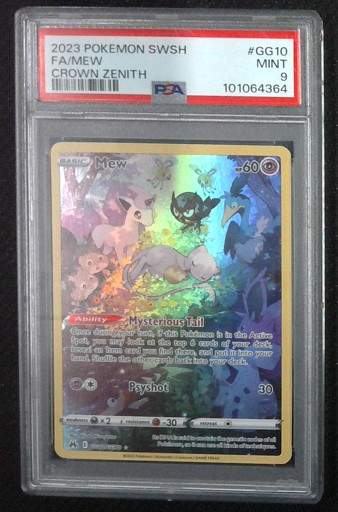 Mew 2023 Pokemon SWSH Full Art Crown Zenith #GG10/GG70 PSA 9 MINT
