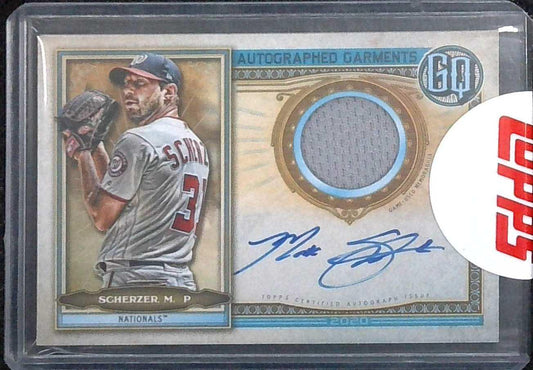 2020 Gypsy Queen Max Scherzer Game Used Relic Auto /40