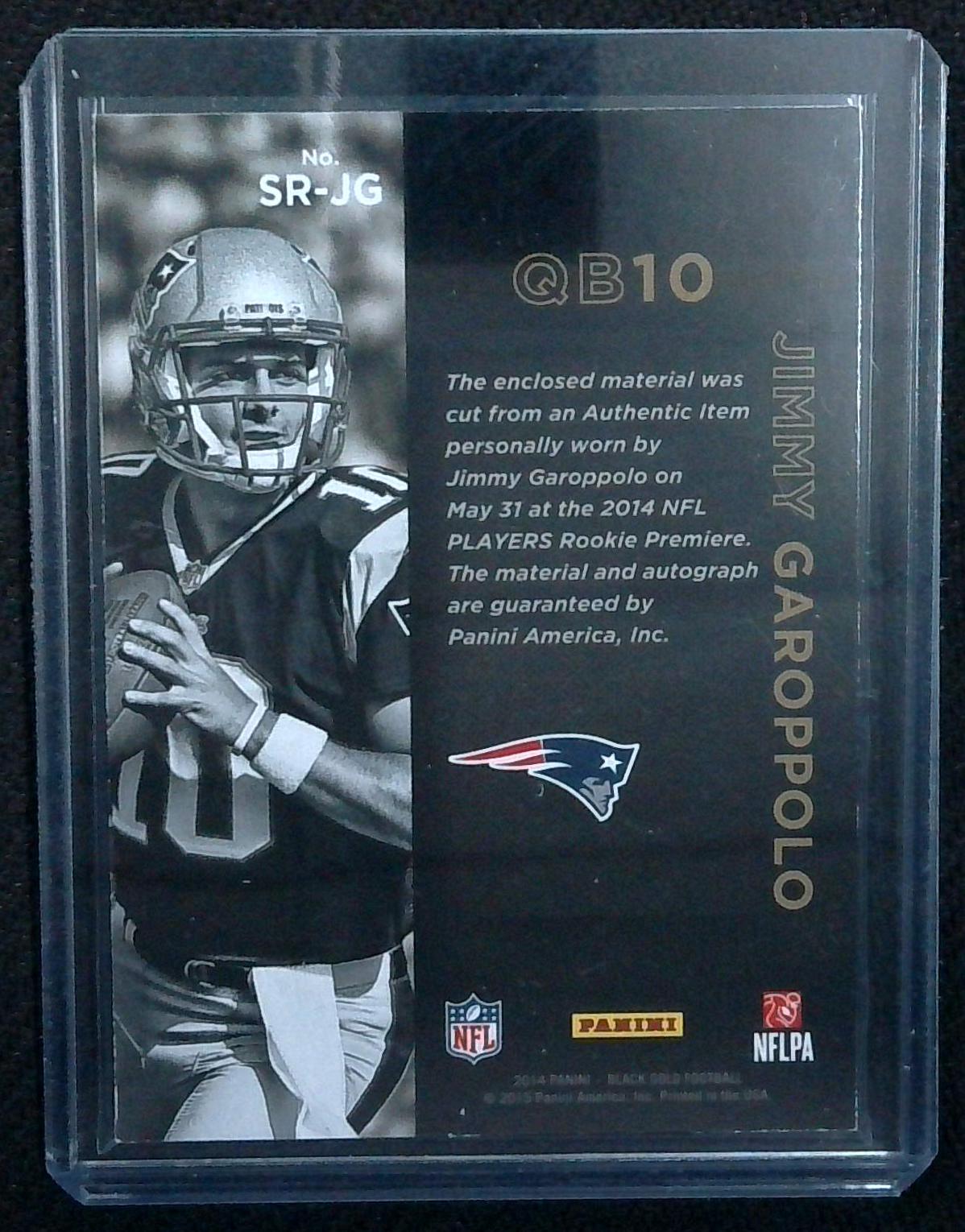 2014 Panini Black Gold Sizeable Jimmy Garoppolo ROOKIE RC AUTO PATCH /149