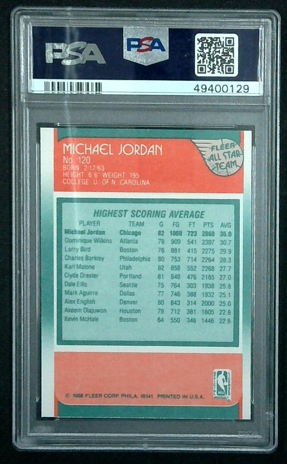 1988 Fleer #120 Michael Jordan All Star PSA 7