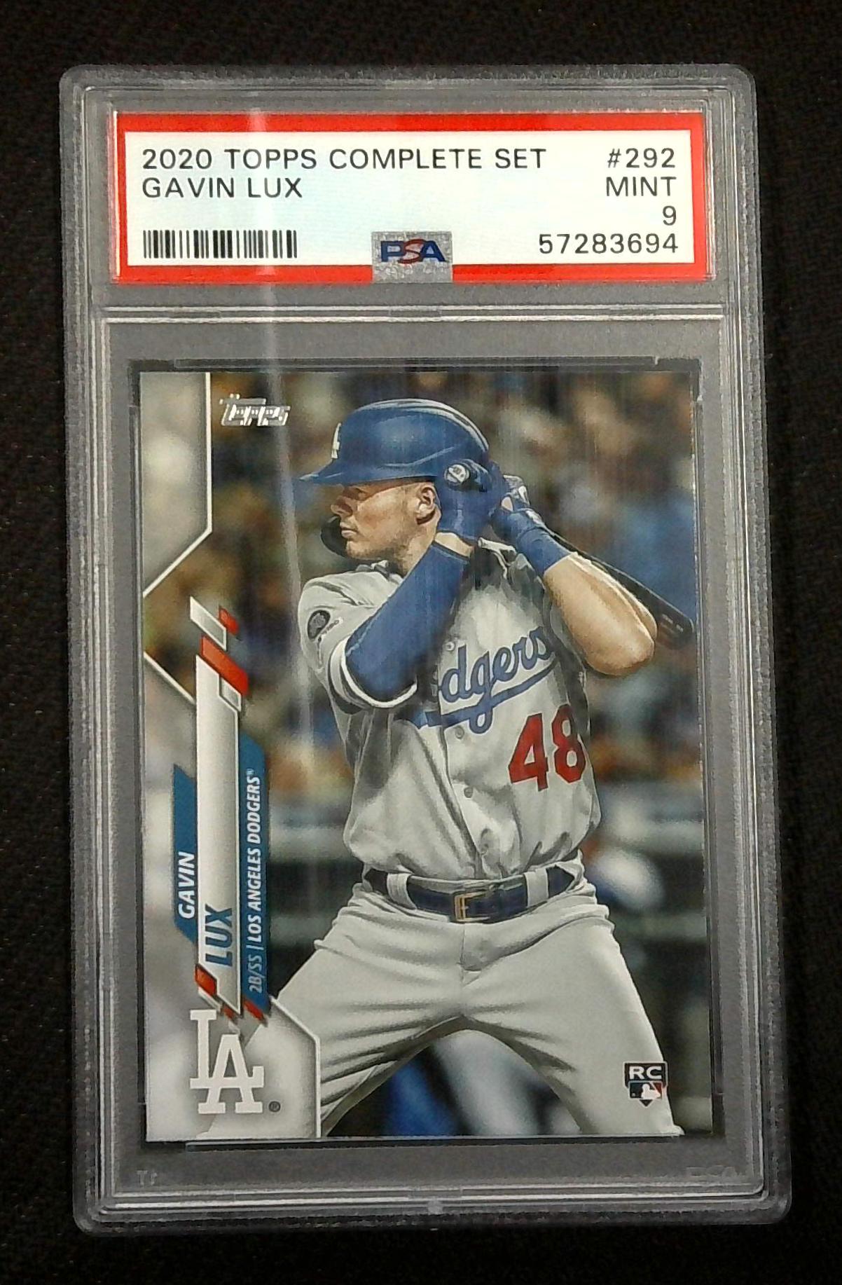 2020 Topps - Complete Set Variation Batting Facing Left #292 Gavin Lux RC PSA 9