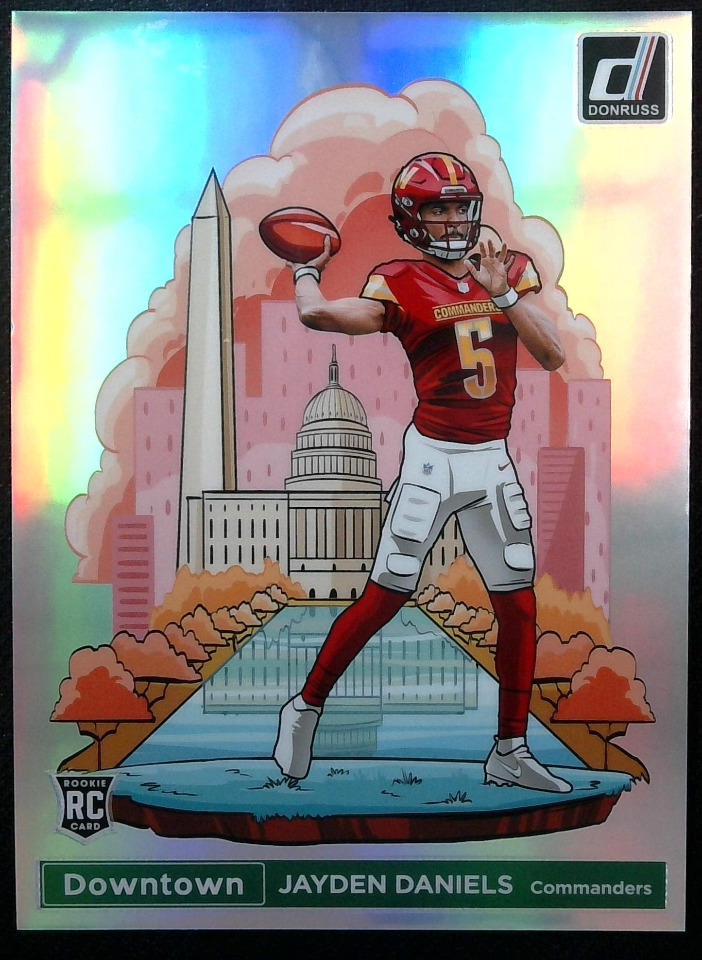 2024 Panini Donruss Jayden Daniels RC Downtown #16 OVERSIZED Jumbo Commanders
