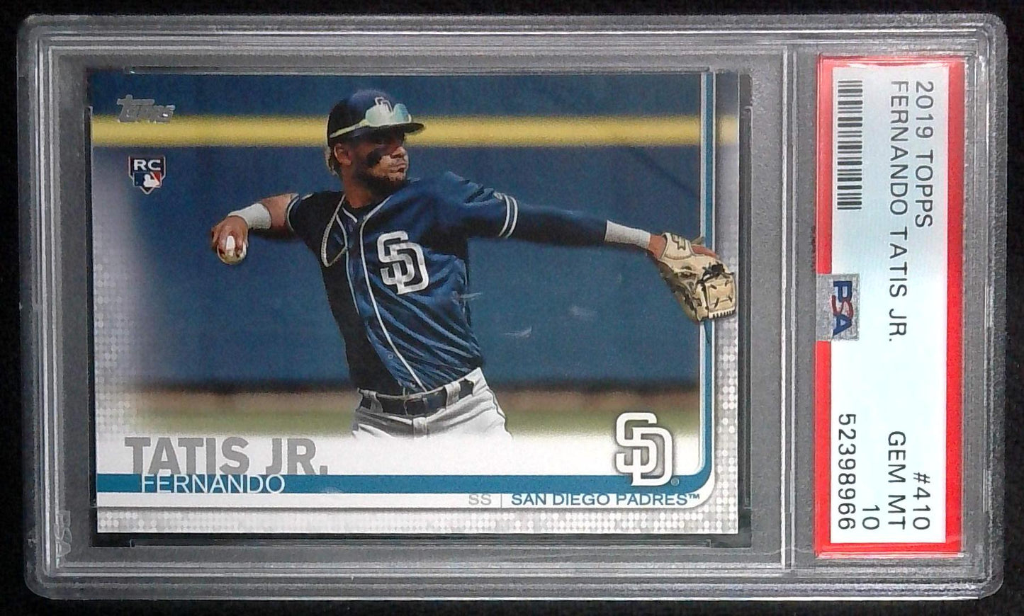 2019 Topps Rookie Fernando Tatis Jr. RC #410 Padres PSA 10