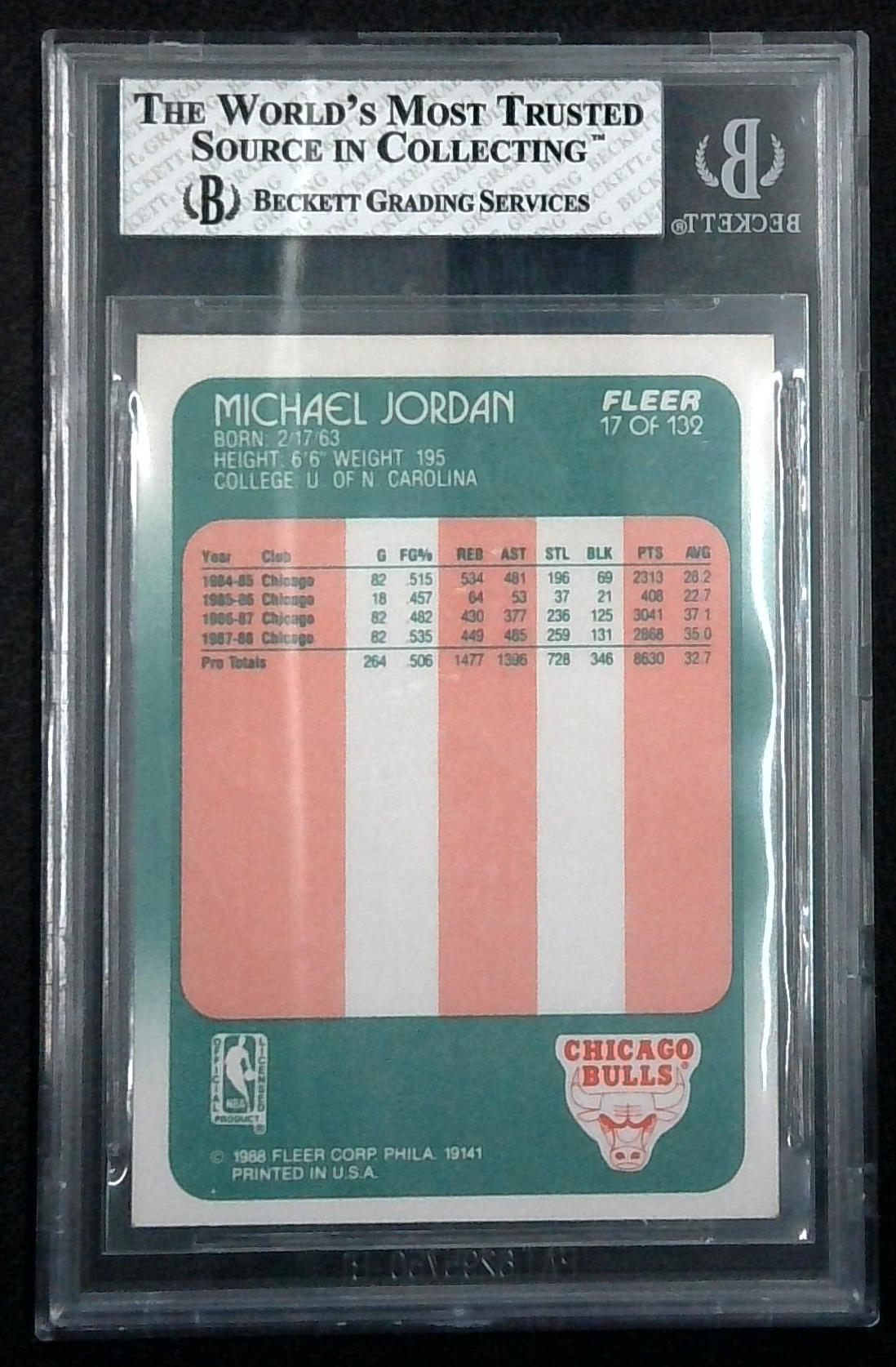 1988-89 Fleer Michael Jordan #17 BGS 8