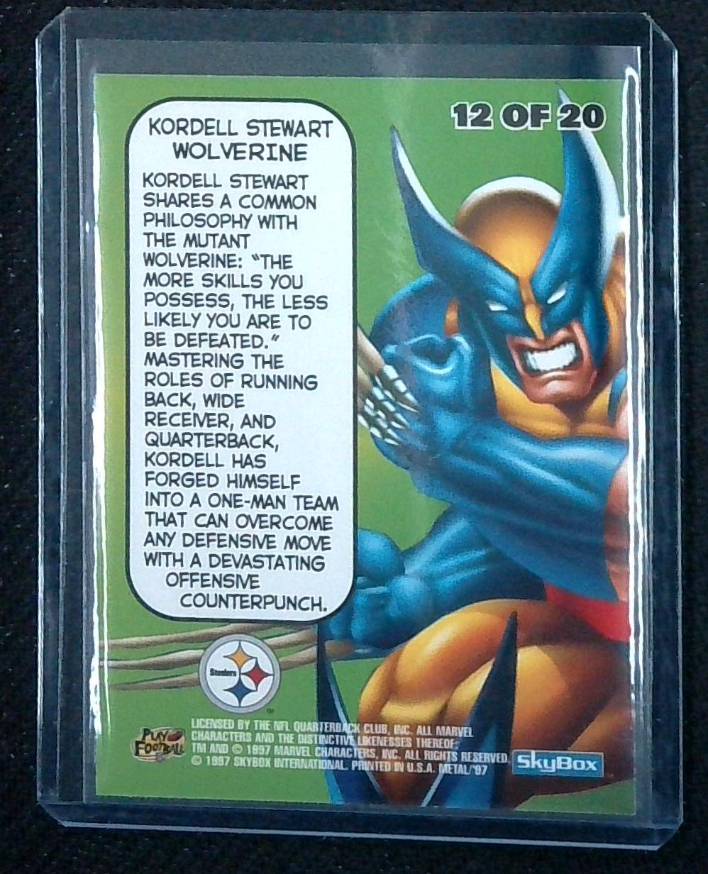 SKYBOX MARVEL UNIVERSE - METAL KORDELL STEWART WOLVERINE TRADING CARD - #12 1997