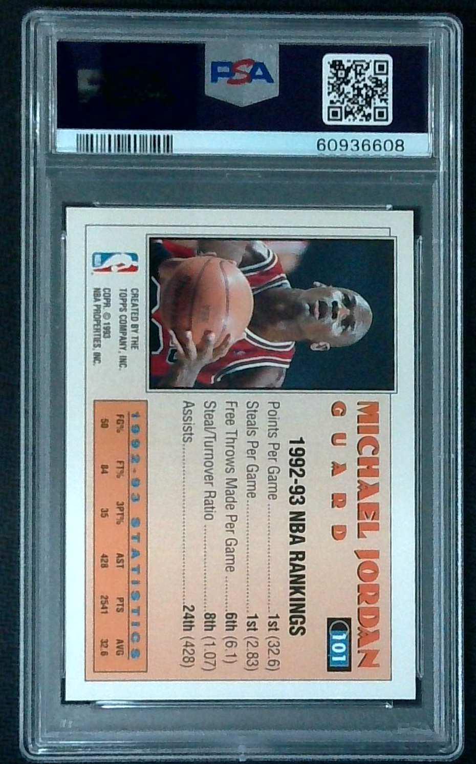 1993-94 Topps Gold Michael Jordan #101 Chicago Bulls PSA 7