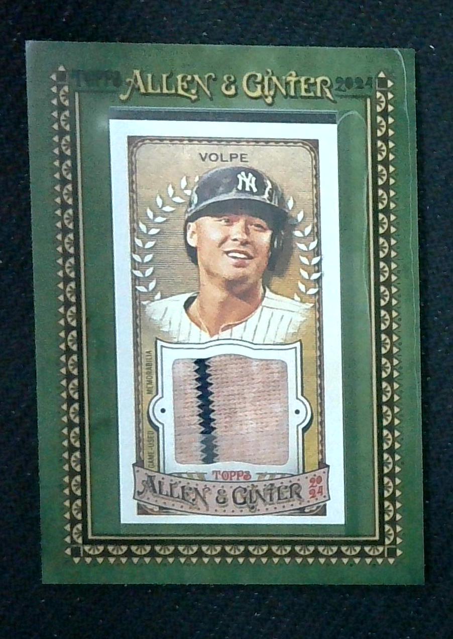 2024 TOPPS ALLEN & GINTER ANTHONY VOLPE MINI FRAMED JERSEY RELIC (YANKEES)