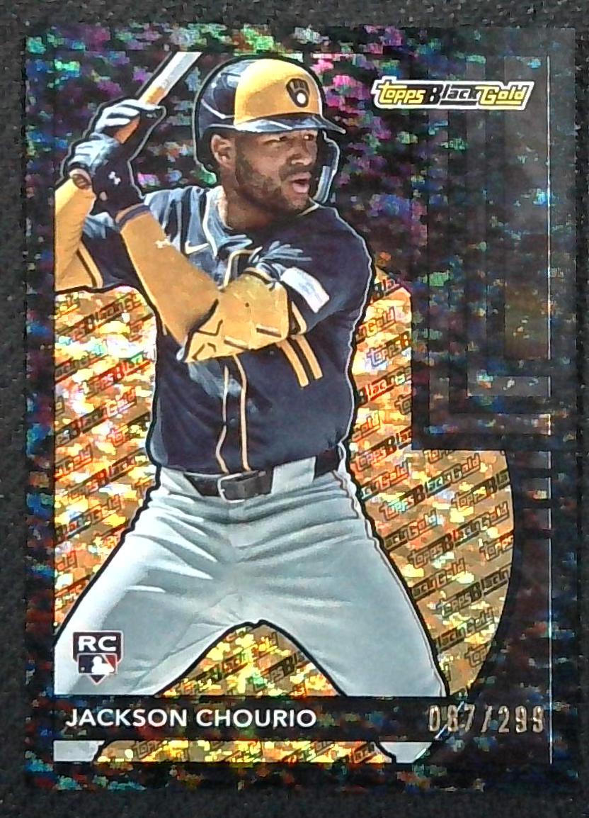 Jackson Chourio 2024 Topps Update Black Gold Rookie Card Black /299 Brewers