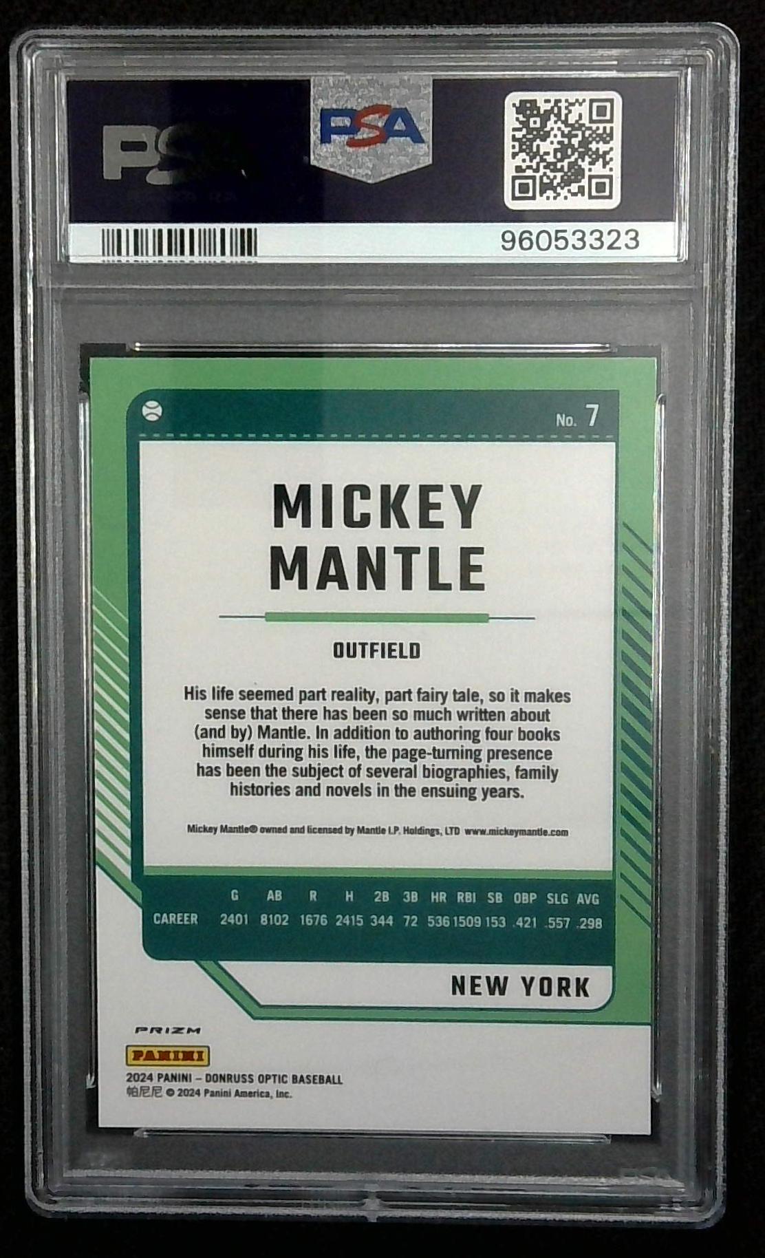 2024 Donruss Optic Holo Mickey Mantle Yankees PSA 9