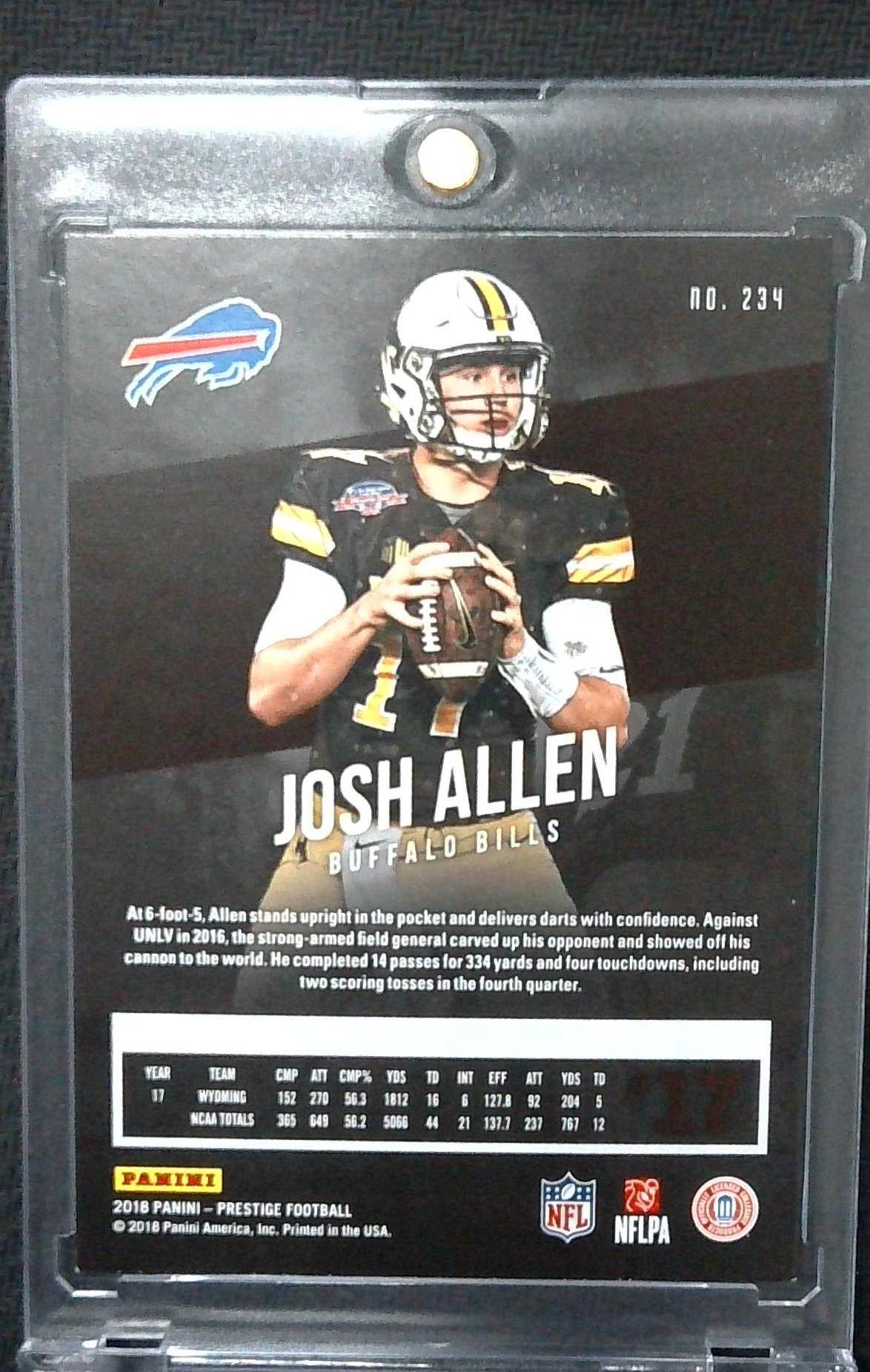 2018 Panini Prestige Josh Allen Rookie # 234 Buffalo Bills