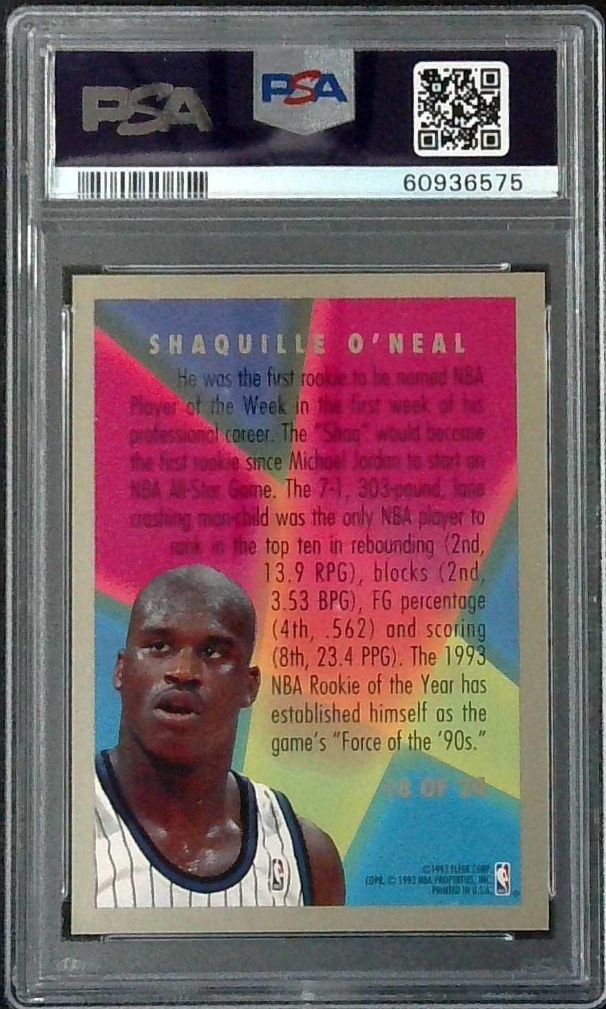 1993-94 Fleer SHAQUILLE O'NEAL Rookie Sensations Insert #18 PSA 9 Magic